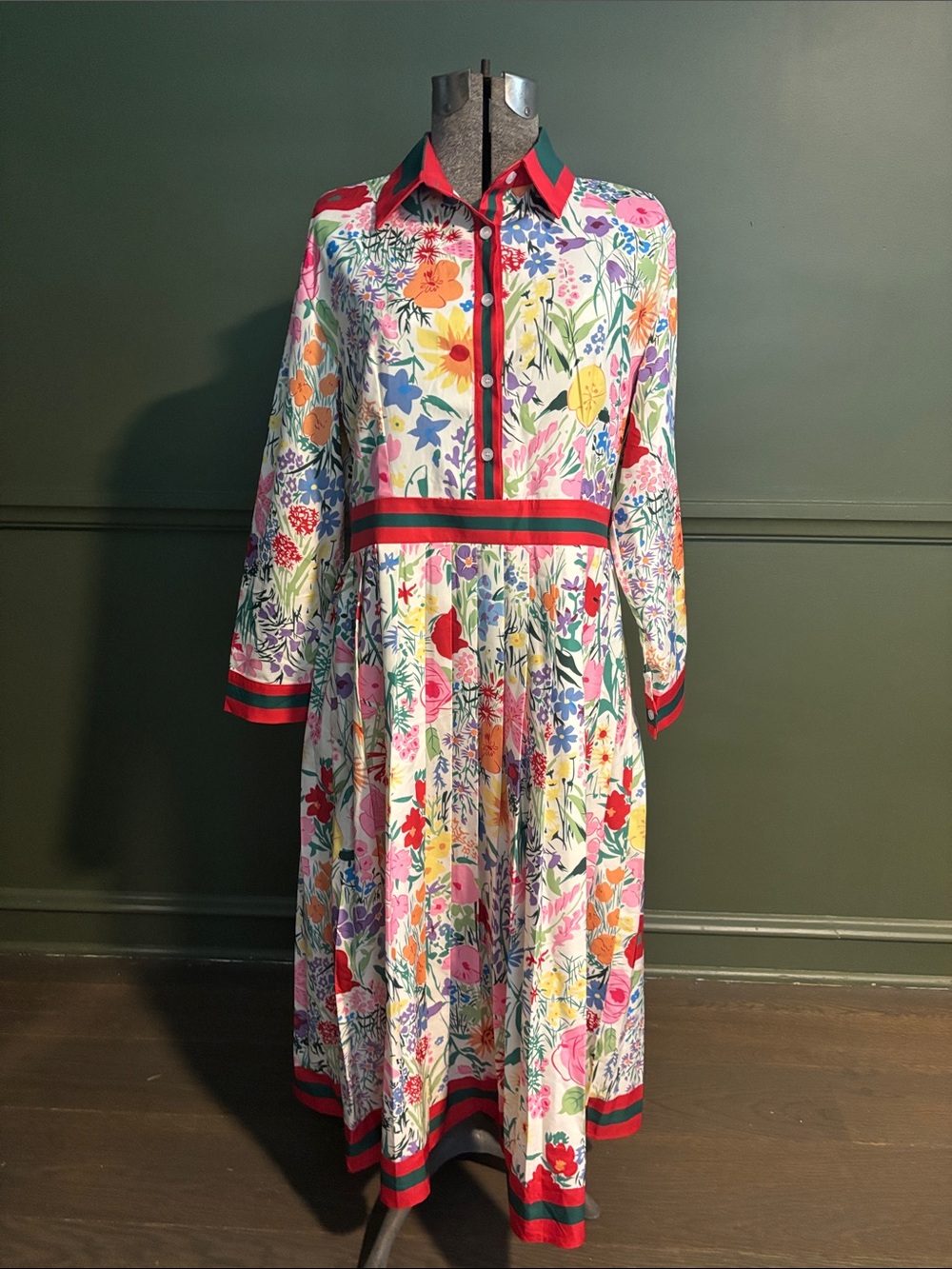 Gucci Dupe A line floral dress. Great for derby day!